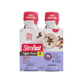 Image showing the packaging for a 4-pack of SlimFast Coffeehouse Shakes in Caramel Latte flavor