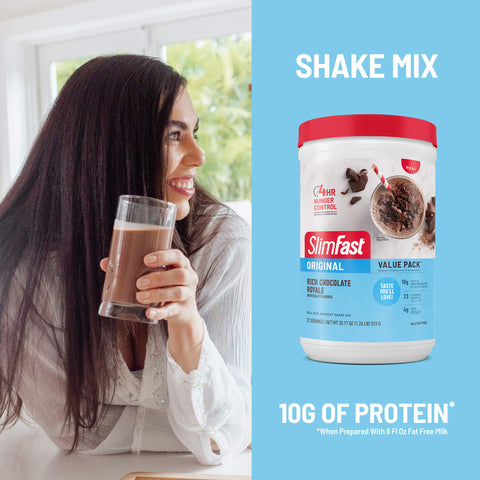 SlimFast Original Shake Mix Rich Chocolate Royale-Rich Chocolate Royale, Shake Mix; 10G of protein when prepared with 8fl oz fat free milk