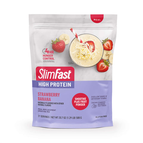 SlimFast High Protein Smoothie Mix Strawberry Banana-package front-product carousel image