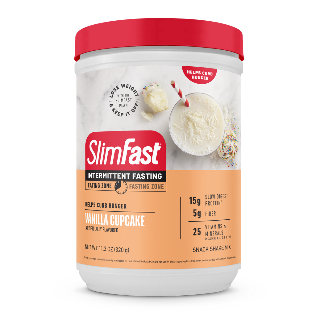 SlimFast Intermittent Fasting Meal Shake Mix Vanilla Cupcake front- Carousel image