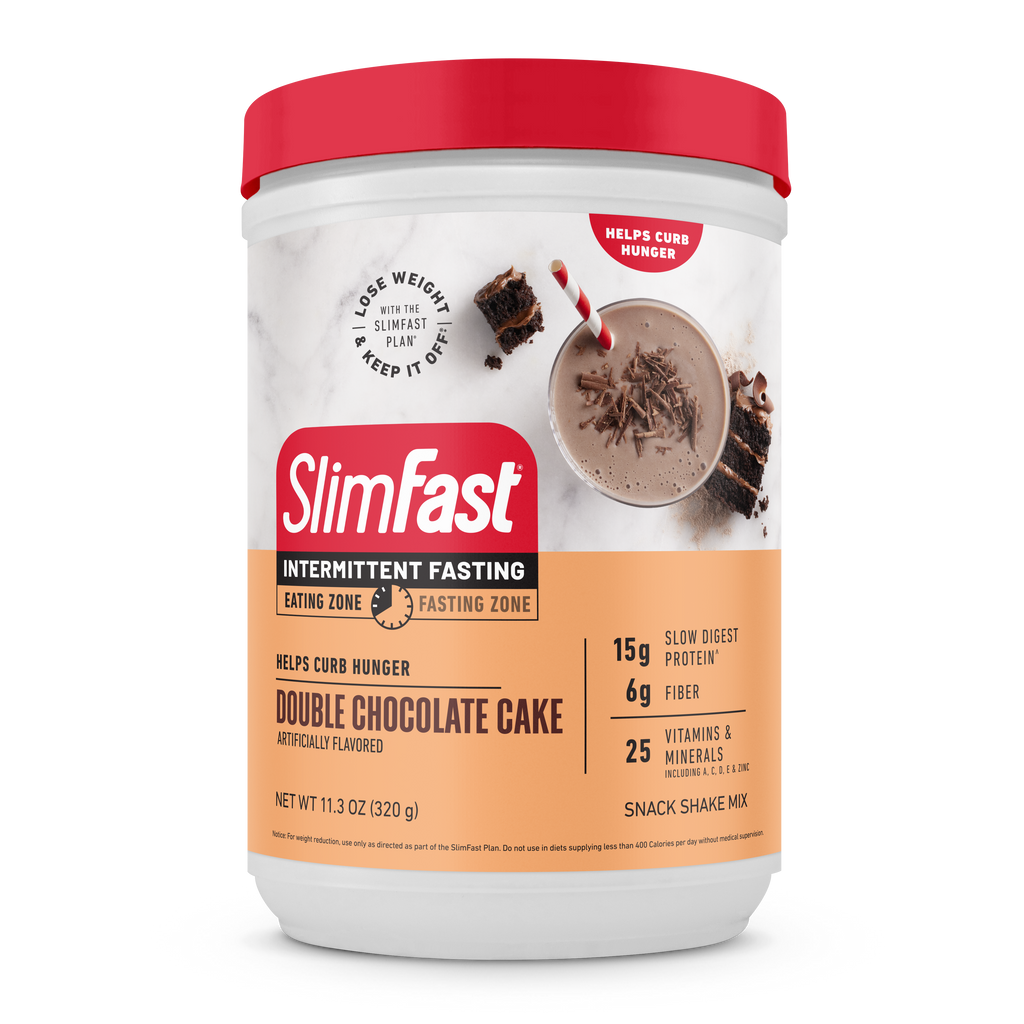 SlimFast Intermittent Fasting Meal Shake Mix Double Chocolate Cake front- Carousel image