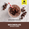 Advanced Energy Rich Chocolate-As much caffeine as a cup of coffee, contains 100mg caffeine per 11 fl oz (325 ml) serving.  Rich Chocolate, artificially flavored
