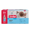 Image showing the packaging for a 24-pack of SlimFast Original Shakes in Creamy Milk Chocolate flavor